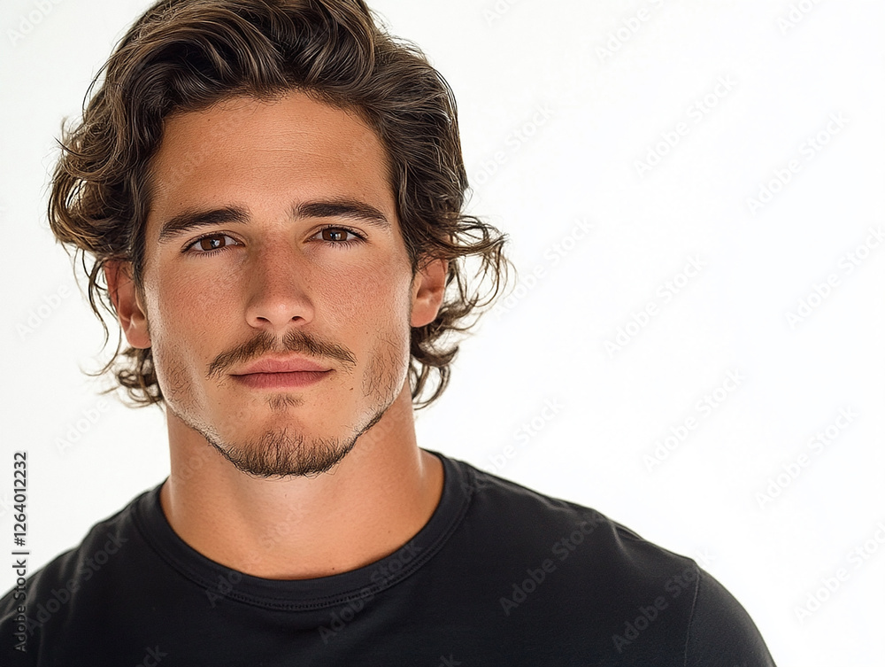 Fototapeta premium Man portrait on white background