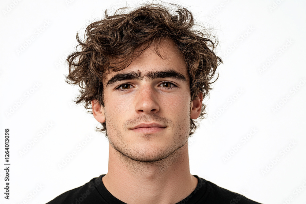 Naklejka premium Man portrait on white background