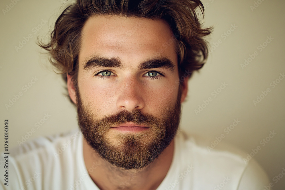 Naklejka premium Man portrait on white background