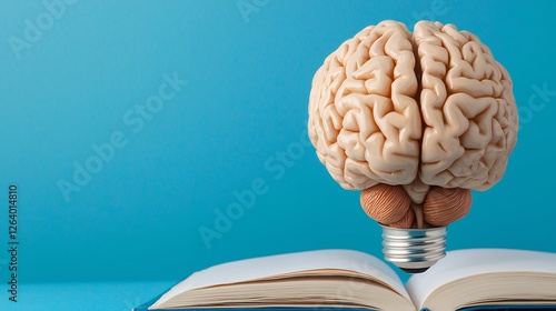 Brain Lightbulb Open Book Knowledge Concept