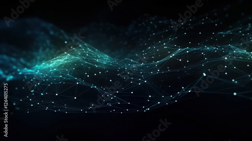 Abstract lines and dots connection background. Technological connection digital data and big data concept. Created with Generative AI Technology	
