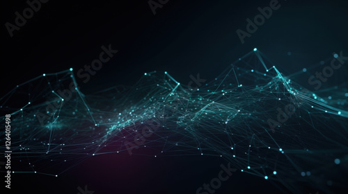 Abstract lines and dots connection background. Technological connection digital data and big data concept. Created with Generative AI Technology	
