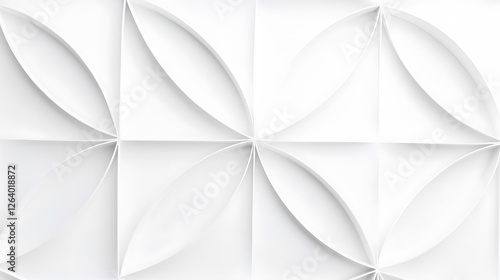 Abstract white architectural design, repeating pattern, wall surface, modern design, background, presentation, 3D model
