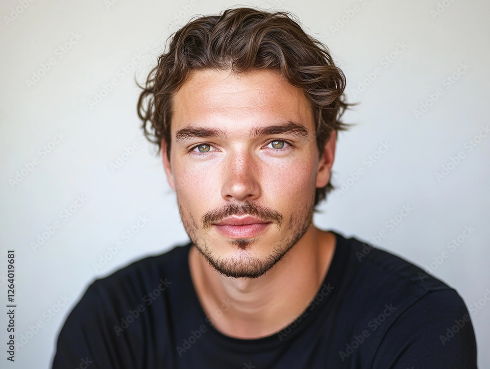 Fototapeta premium Man portrait on white background