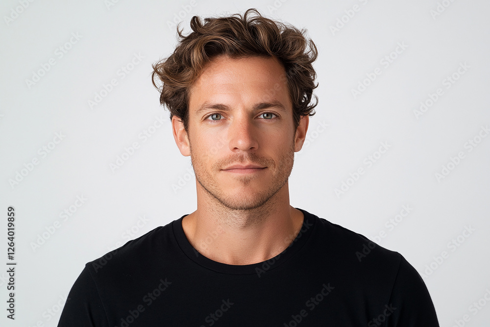 Fototapeta premium Man portrait on white background