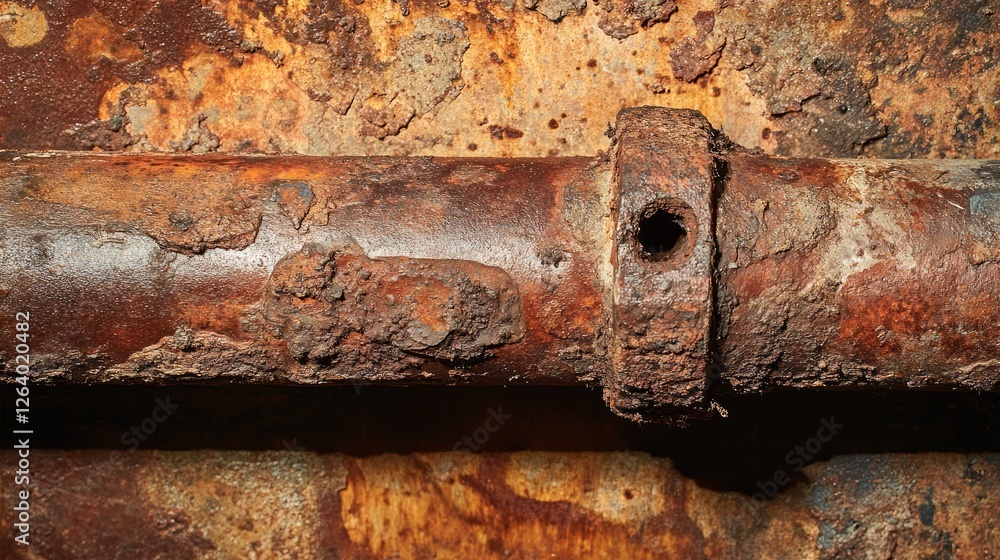 A close-up shot of a rusty metal pipe fitting, showcasing corrosion and wear, emphasizing the aging and industrial wear of plumbing components A close-up shot of a rusty metal pipe fitting, showcasing corrosion and wear, emphasizing the aging and industrial wear of plumbing components