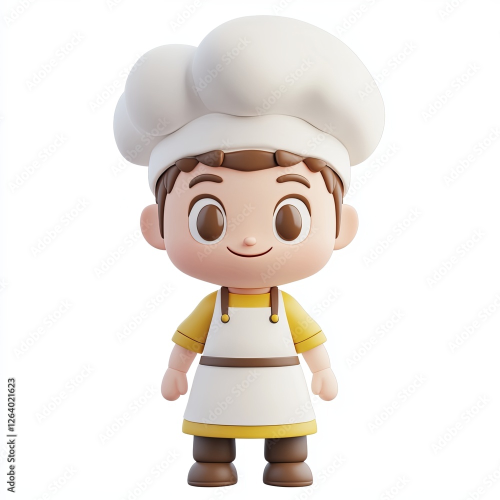 baker, 3d style imitation, cartoon icon, white background baker, 3d style imitation, cartoon icon, white background
