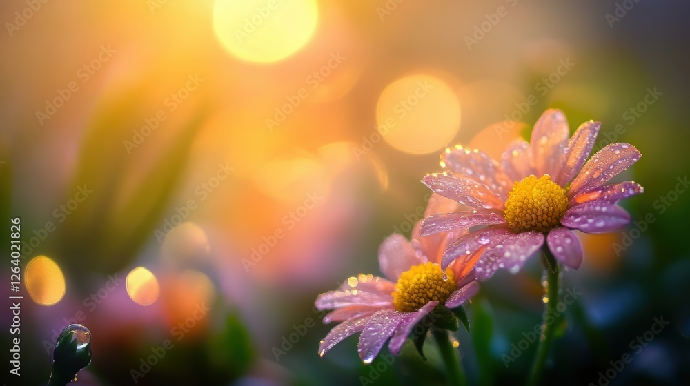 Closeup macro view of flower in Spring.