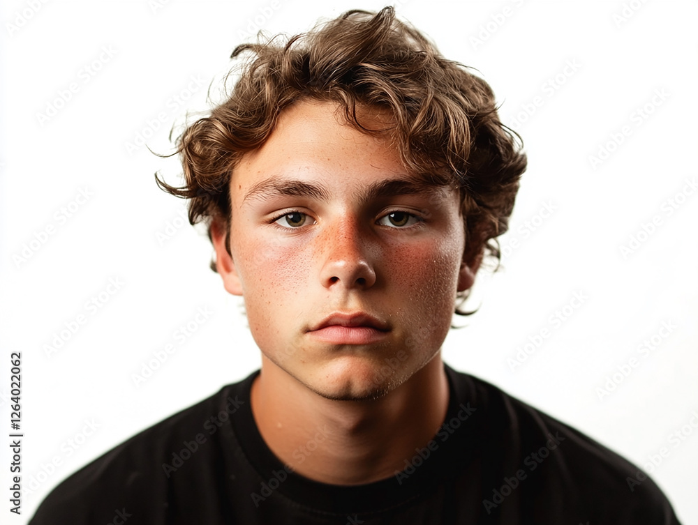 Fototapeta premium Man portrait on white background