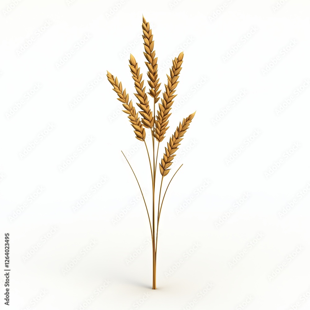 barley, 3d style imitation, cartoon icon, white background barley, 3d style imitation, cartoon icon, white background