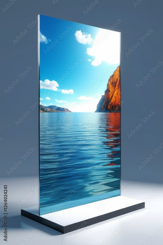 a close up of a television screen on a stand with water a close up of a television screen on a stand with water