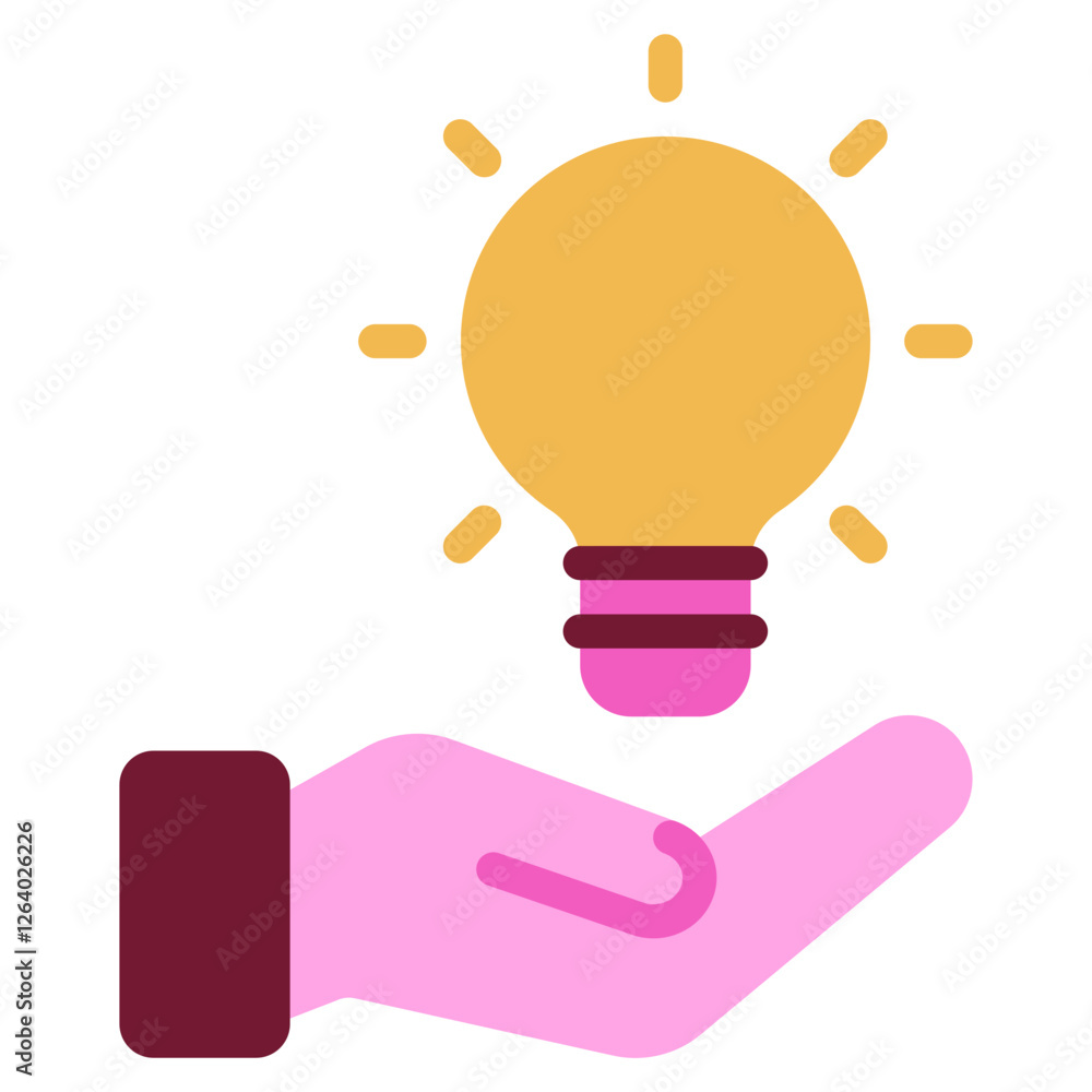 Fototapeta premium Hand Holding a Light Bulb Symbolizing Ideas