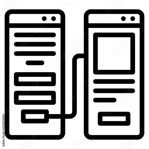 Two Connected Mobile Devices for Data Transfer