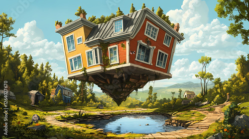 The upside down house an architectural anomaly becomes the center of gravity anomalies attracting scientists and curious minds Architectural Paradoxes. Illustration