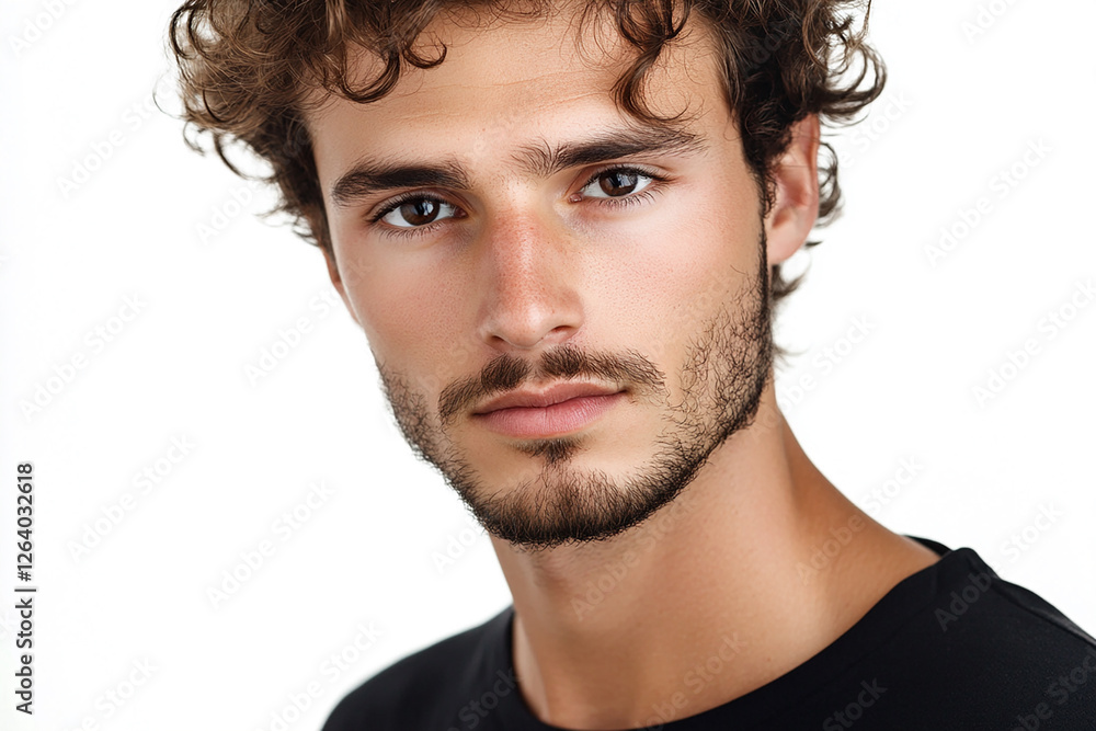 Fototapeta premium Man portrait on white background