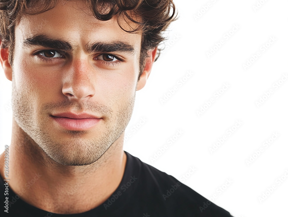 Fototapeta premium Man portrait on white background
