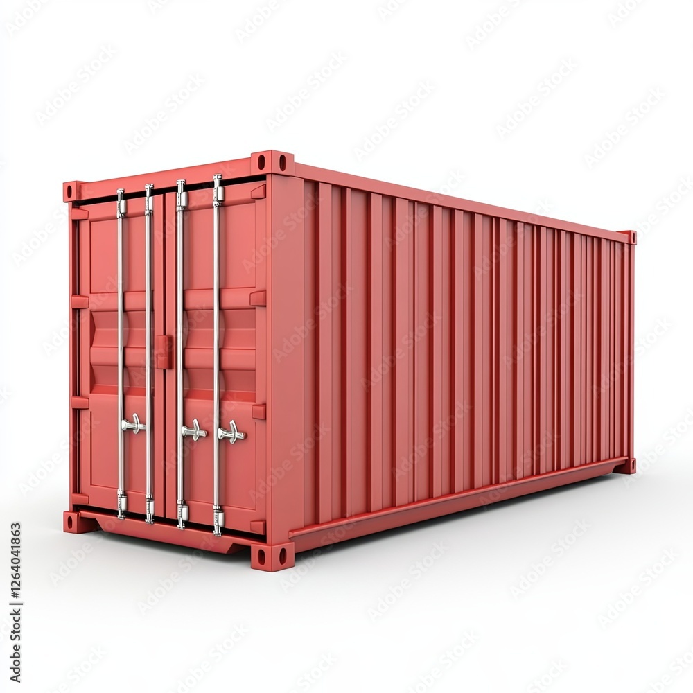 cargo container, 3d style imitation, cartoon icon, white background cargo container, 3d style imitation, cartoon icon, white background