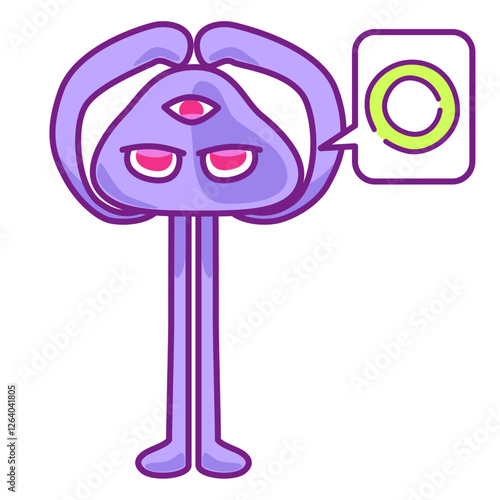 オッケーポーズの紫色の宇宙人