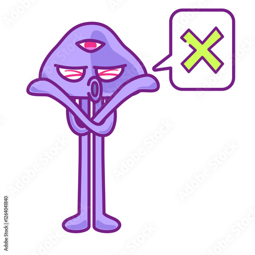 バッテンポーズの紫色の宇宙人