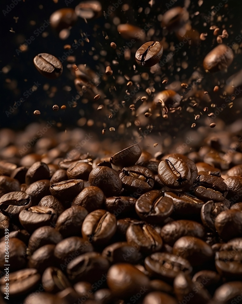coffee beans on a black background. coffee beans on a black background.