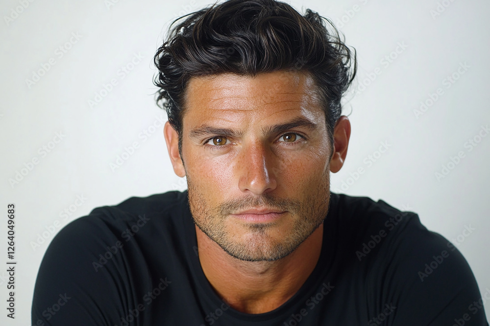 Fototapeta premium Man portrait on white background