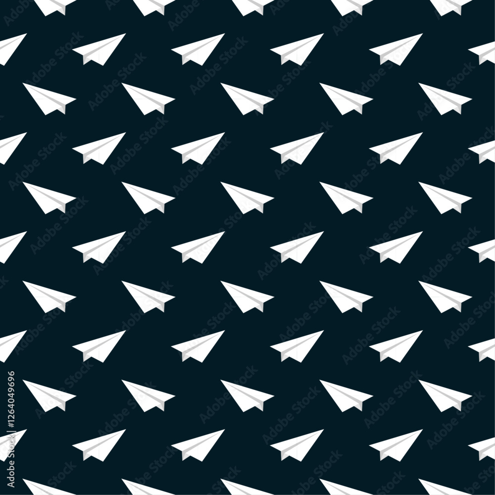 Seamless pattern white paper plane. Seamless pattern white paper plane.