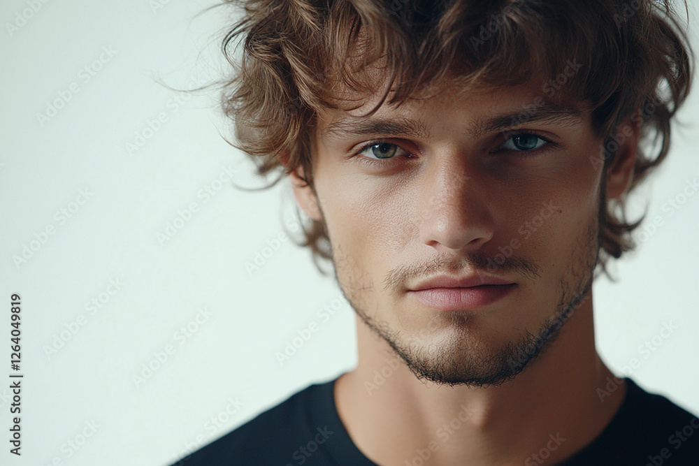 Fototapeta premium Man portrait on white background