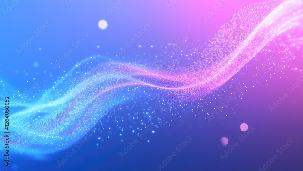 Abstract glowing waves in vibrant pink and blue. Background of blurred light particles. Possible use for design elements Abstract glowing waves in vibrant pink and blue. Background of blurred light particles. Possible use for design elements