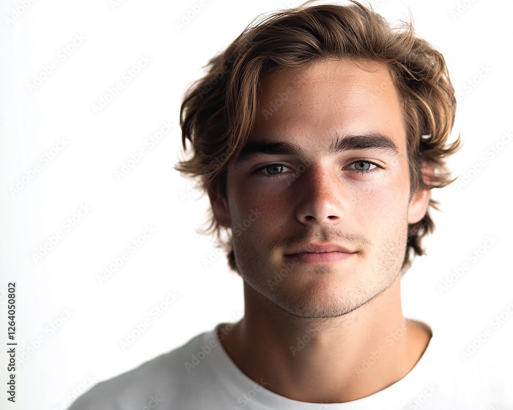 Fototapeta premium Man portrait on white background