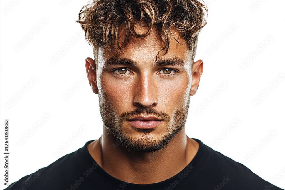 Fototapeta premium Man portrait on white background