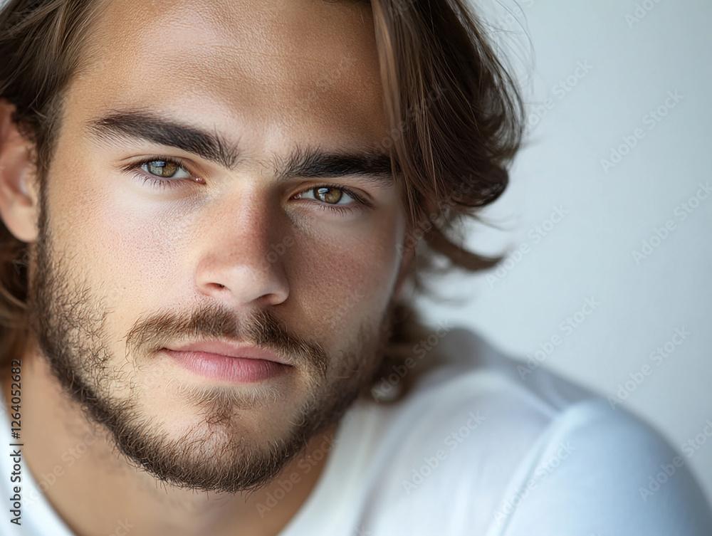 Fototapeta premium Man portrait on white background