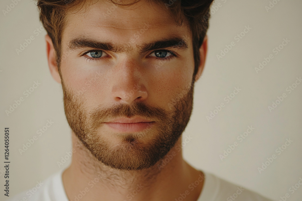 Obraz premium Man portrait on white background