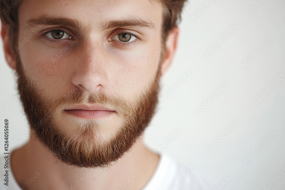 Naklejka premium Man portrait on white background