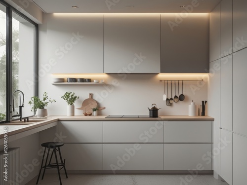 Modern Minimalist Kitchen Design With Light Wood Accents