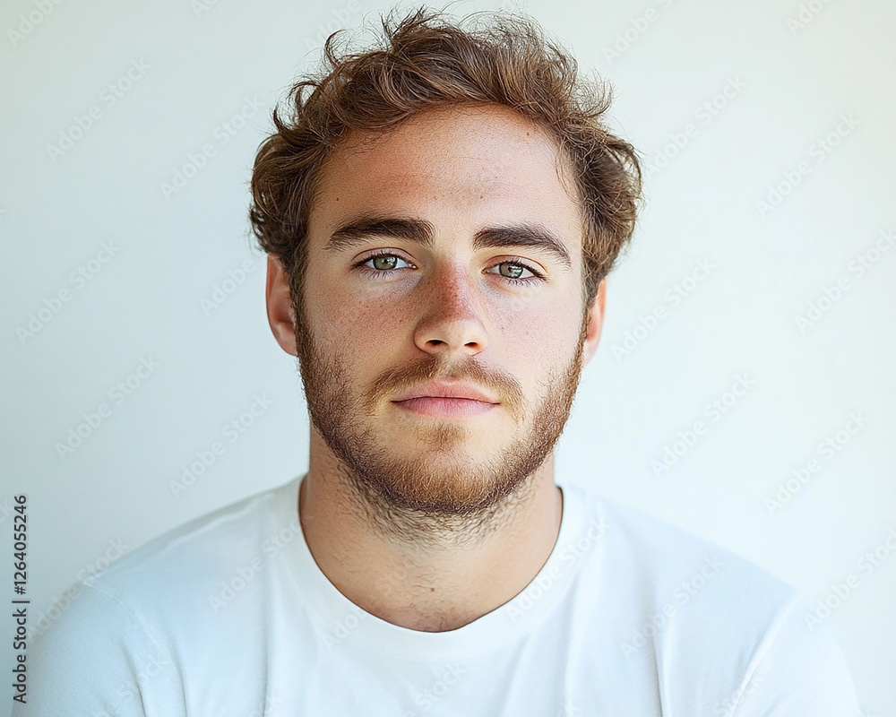 Fototapeta premium Man portrait on white background