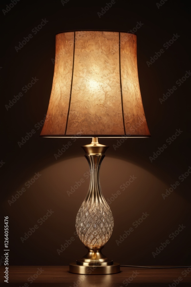 arafed lamp with a brown shade on a table arafed lamp with a brown shade on a table