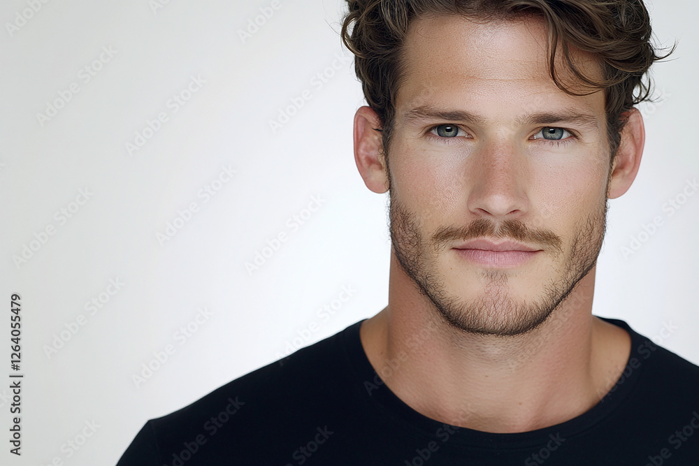 Fototapeta premium Man portrait on white background