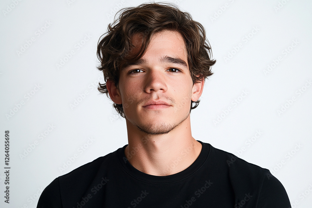 Fototapeta premium Man portrait on white background