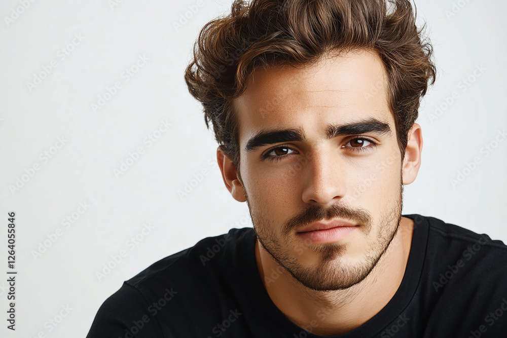 Fototapeta premium Man portrait on white background