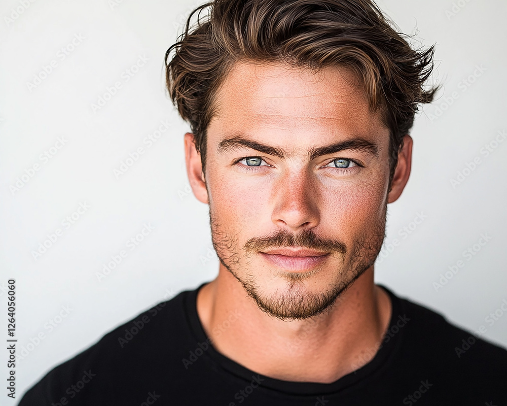 Fototapeta premium Man portrait on white background