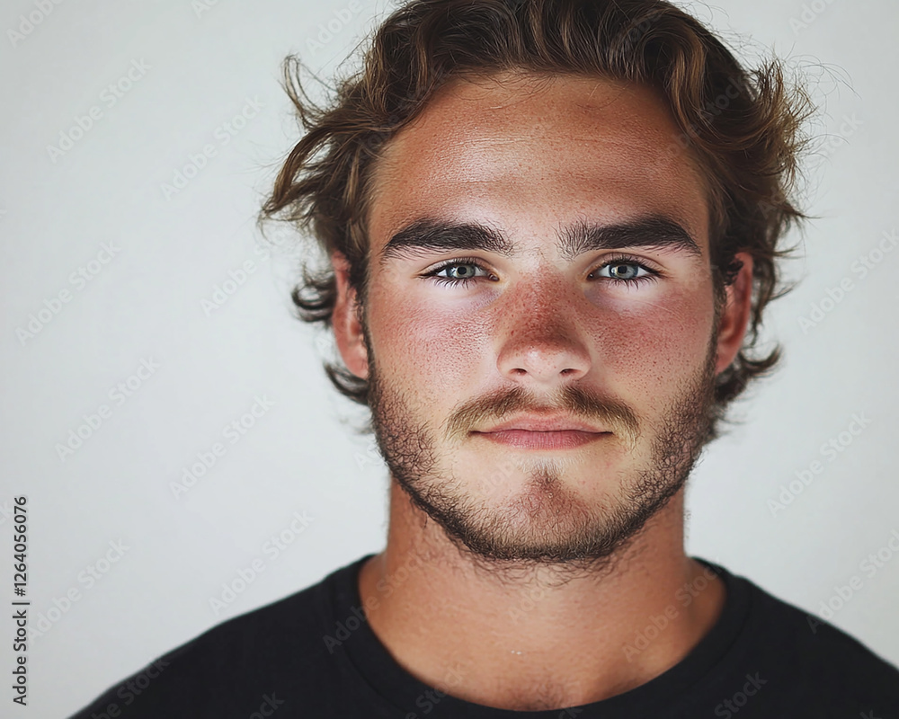 Fototapeta premium Man portrait on white background