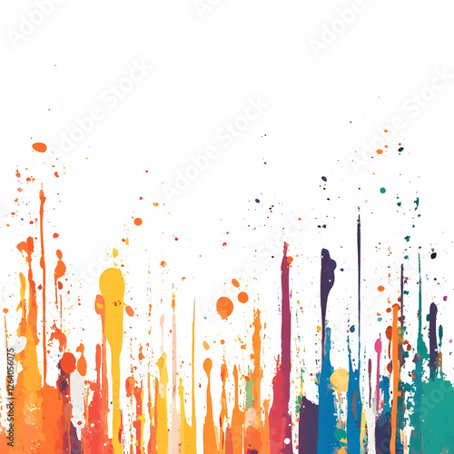 Colorful vector illustration of paint splatter on a white background
