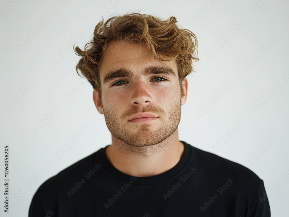 Fototapeta premium Man portrait on white background