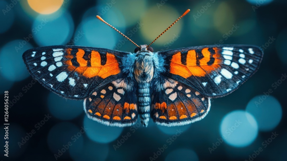 Obraz premium A colorful butterfly with orange and black wings