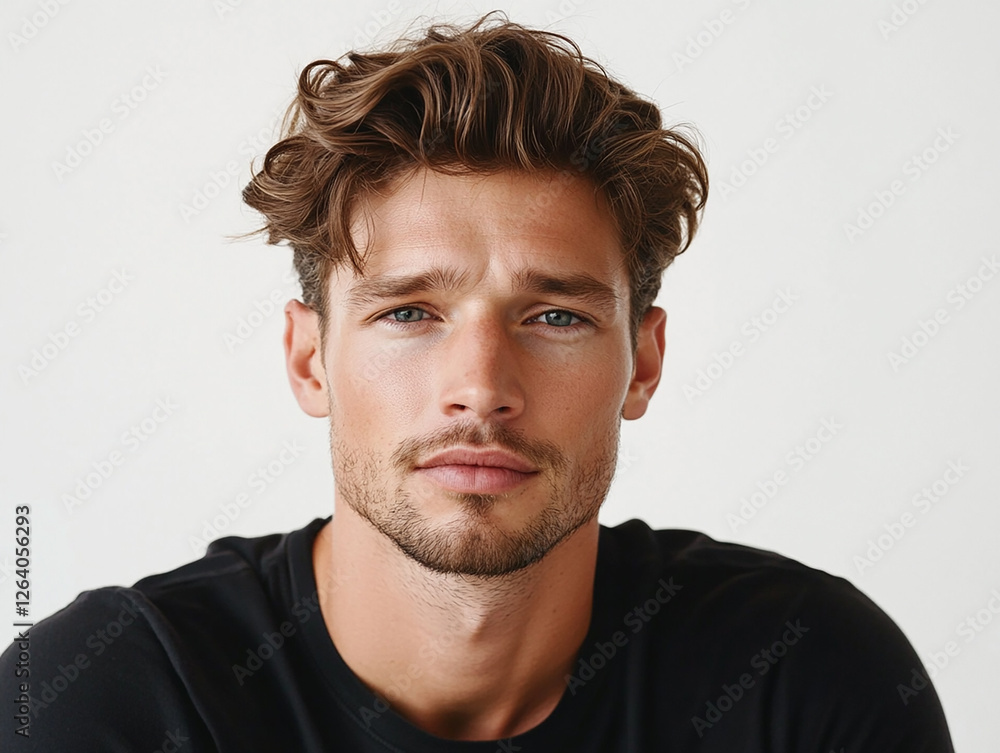 Fototapeta premium Man portrait on white background