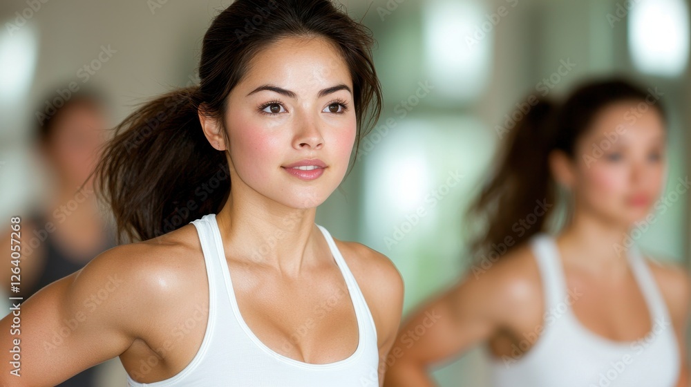Energetic and Determined Asian Woman Doing an Intense Squat Exercise with Perfect Form in a Fitness Studio Setting The Image Conveys a Sense of Strength Discipline and Healthy Lifestyle Energetic and Determined Asian Woman Doing an Intense Squat Exercise with Perfect Form in a Fitness Studio Setting The Image Conveys a Sense of Strength Discipline and Healthy Lifestyle