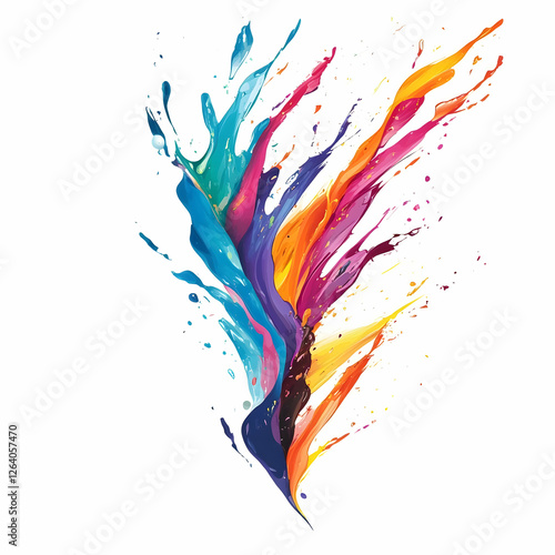 Colorful vector illustration of paint splatter on a white background