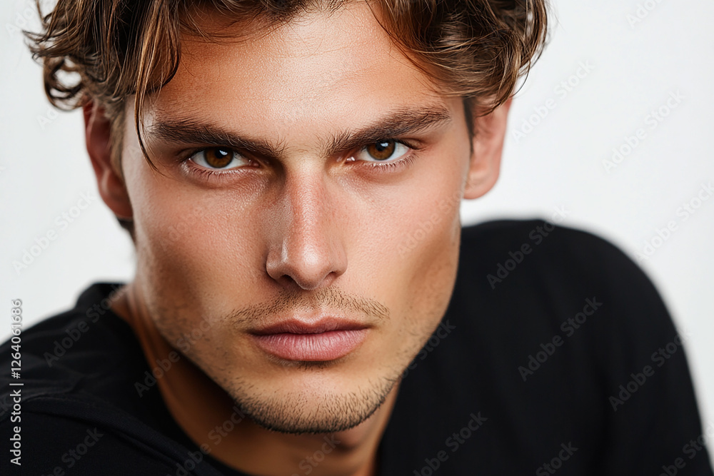 Fototapeta premium Man portrait on white background