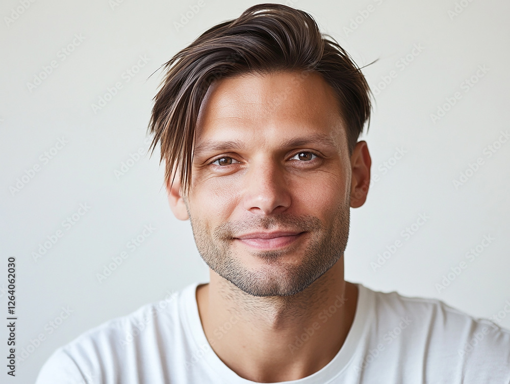 Fototapeta premium Man portrait on white background