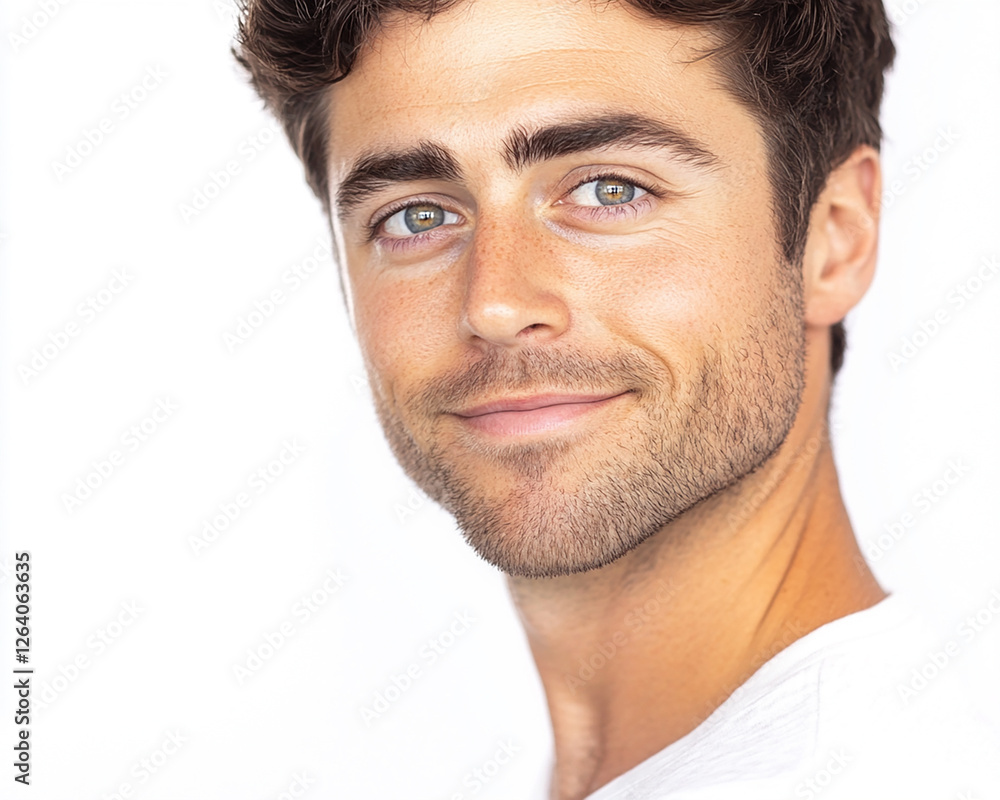 Fototapeta premium Man portrait on white background